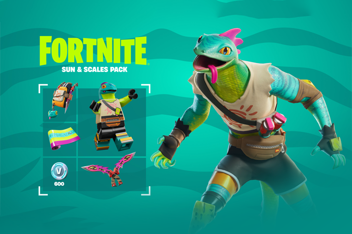 Fortnite - Sun & Scales Pack + 600 V-Bucks